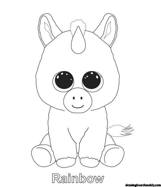 Beanie Boo Rainbow Coloring Pages - Drawing Board Weekly