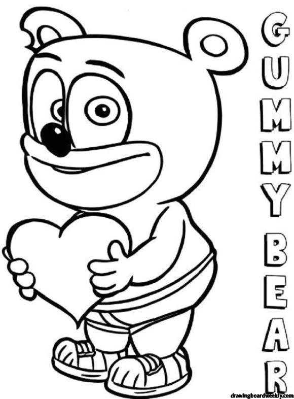 Gummy Bear Coloring Page - Drawing Board Weekly