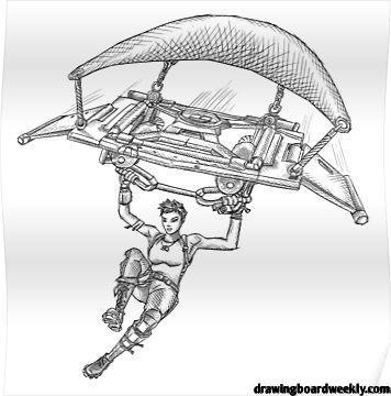 Fortnite Coloring Pages Parachute - Drawing Board Weekly