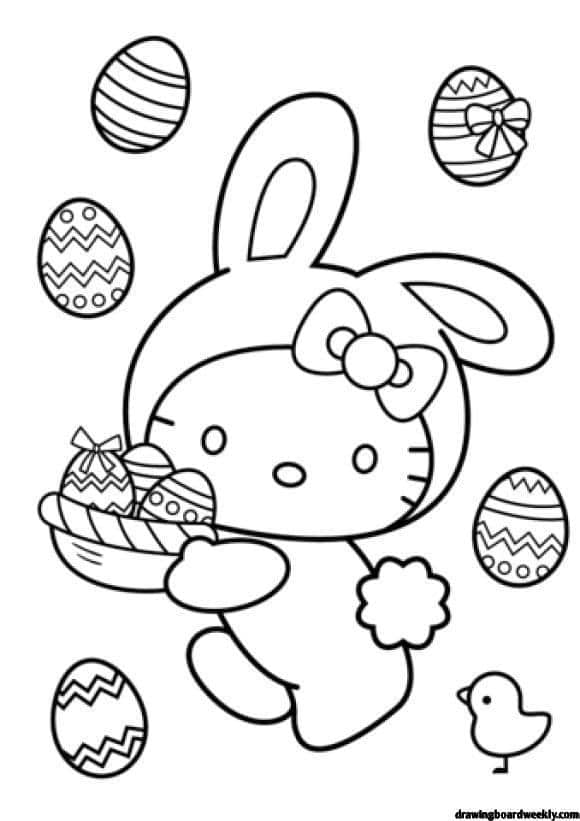 Easter Bunny Coloring Page - Drawing Board Weekly