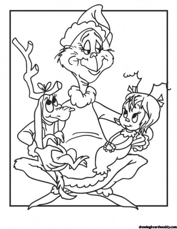 Grinch Coloring Page - Drawing Board Weekly