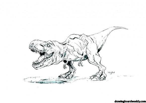 T-Rex Coloring Page - Drawing Board Weekly